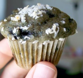 mini almond butter blueberry muffins