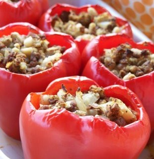 Stuffed Red Peppers gluten-free, dairy-free
