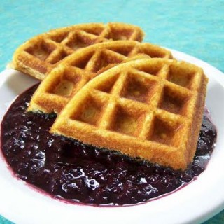 Grain-free Waffles with Blueberry Compote