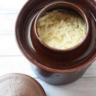 Homemade Sauerkraut (fermented in a ceramic crock)